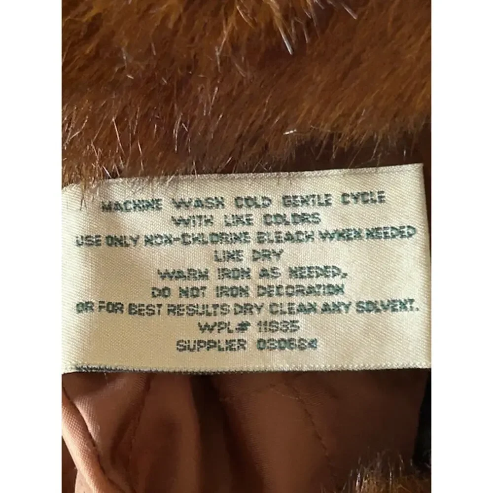Vintage Fuda Sport Denim Vest with Faux Fur Trim – Size Large NWOT